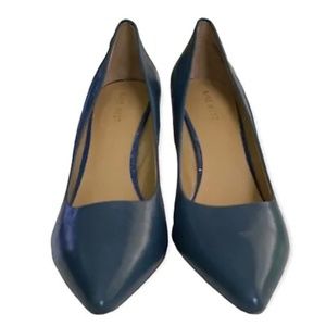 Nine West Blue Leather Classic Pointed Toe Stiletto High Heels 8.5